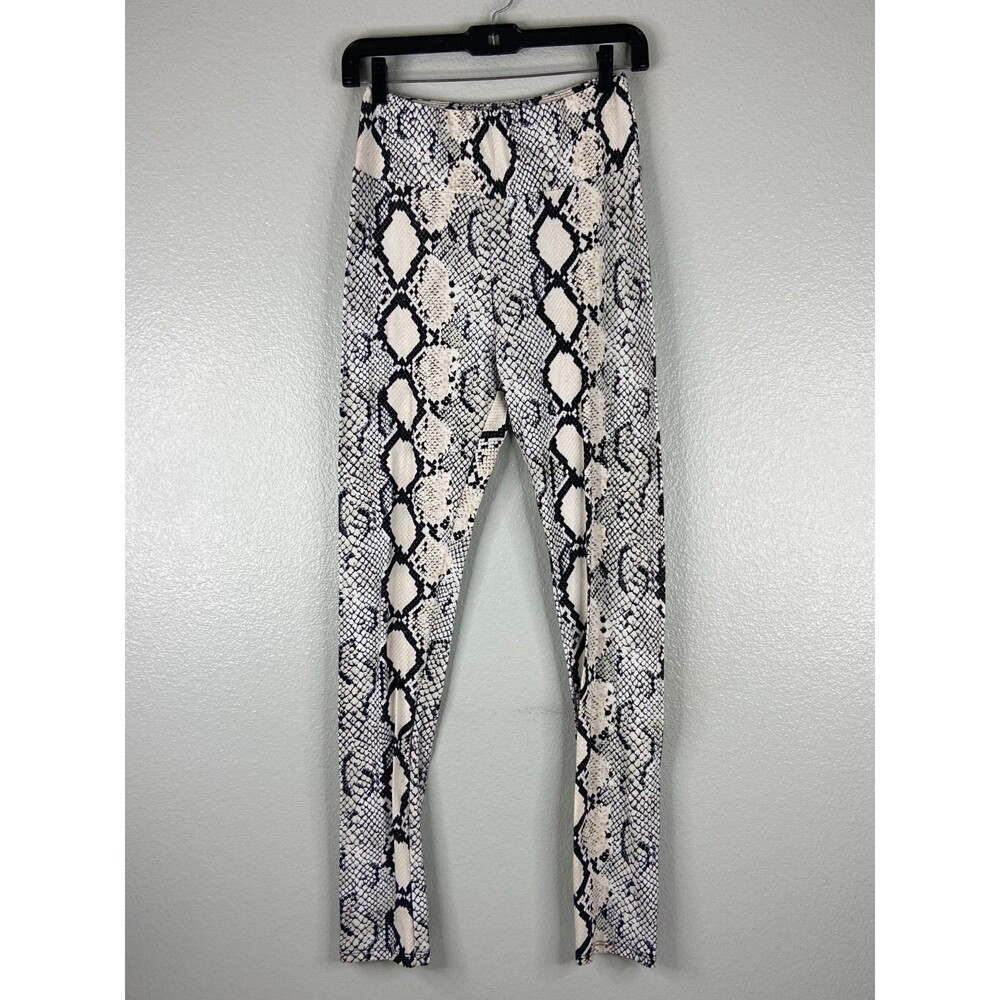 eesome Women Medium Snakeskin Leggings Black White Casual Party Workout